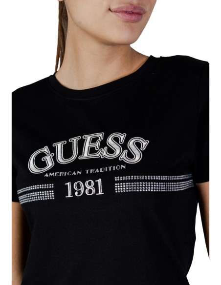 T-shirt femme Guess Active noir imprimé bold