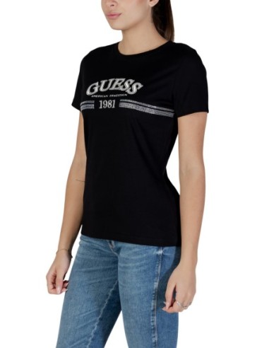 T-shirt femme Guess Active noir imprimé bold