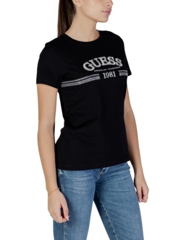 T-shirt femme Guess Active noir imprimé bold