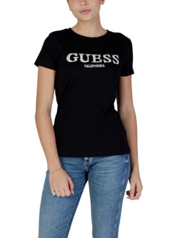 T-shirt femme Guess Active noir imprimé sport