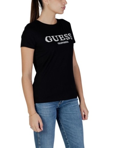 T-shirt femme Guess Active noir imprimé sport