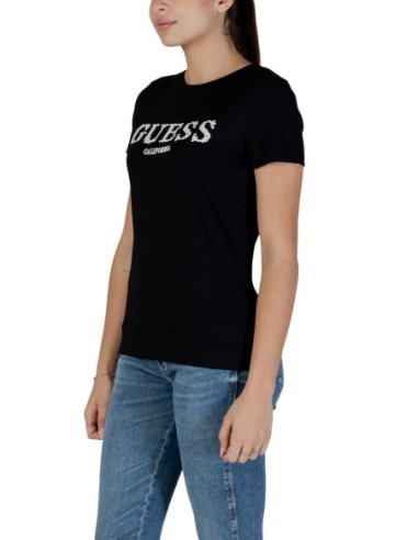 T-shirt femme Guess Active noir imprimé sport