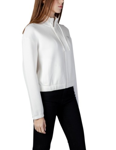 Sweat femme Guess Active blanc zip soft