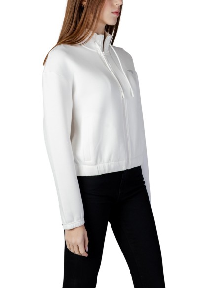 Sweat femme Guess Active blanc zip soft