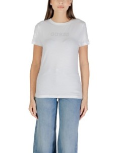 T-shirt femme Guess Active blanc mono winter