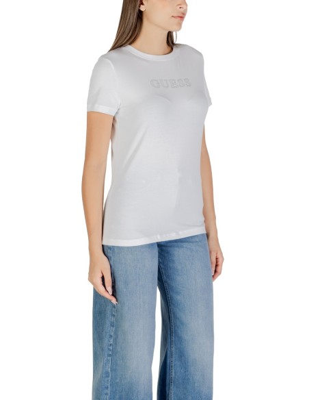T-shirt femme Guess Active blanc mono winter