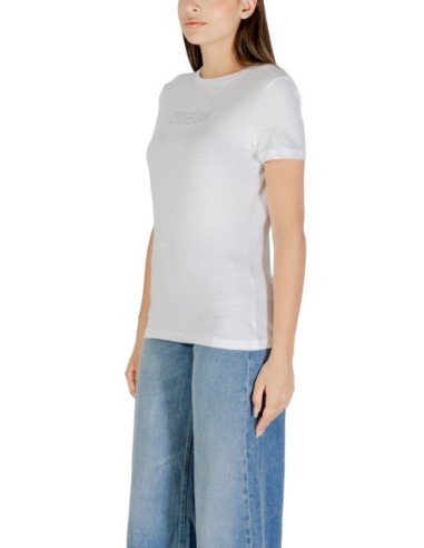 T-shirt femme Guess Active blanc mono winter