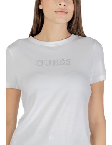 T-shirt femme Guess Active blanc mono winter