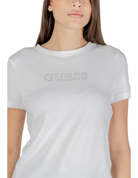 T-shirt femme Guess Active blanc mono winter