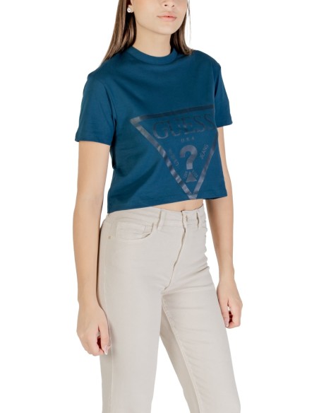 T‑shirt femme Guess Active bleu imprimé