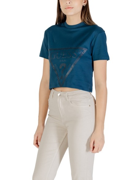 T‑shirt femme Guess Active bleu imprimé