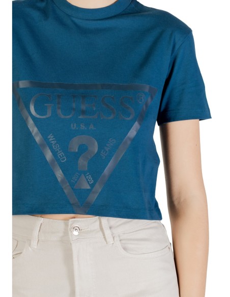 T‑shirt femme Guess Active bleu imprimé