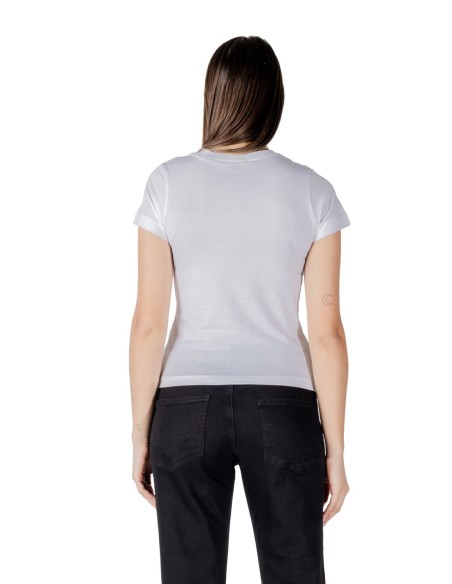 T-shirt femme Guess Active blanc imprimé strass light