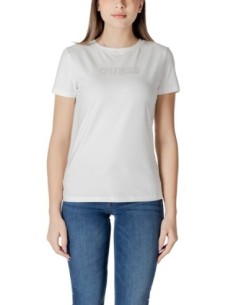T-shirt femme Guess Active blanc mono stretch