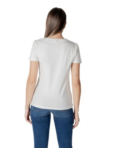 T-shirt femme Guess Active blanc mono stretch