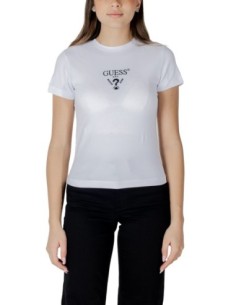 T-shirt femme Guess Active blanc imprimé dynamic