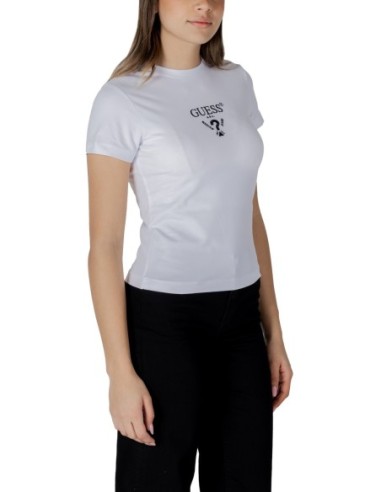 T-shirt femme Guess Active blanc imprimé dynamic