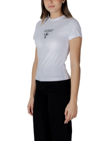 T-shirt femme Guess Active blanc imprimé dynamic