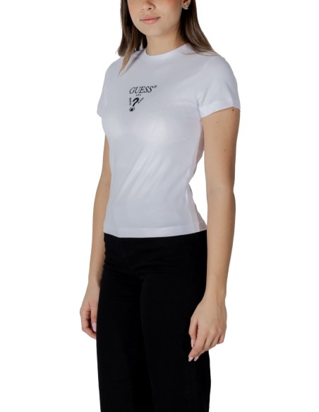 T-shirt femme Guess Active blanc imprimé dynamic