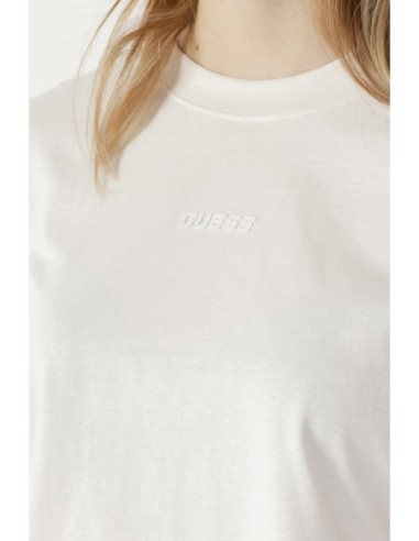 T-shirt femme Guess Active beige mono cotton