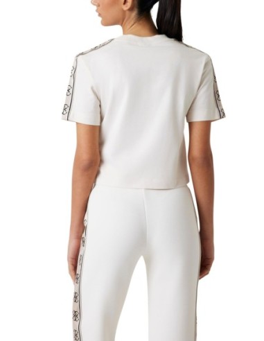 T-shirt femme Guess Active beige mono cotton