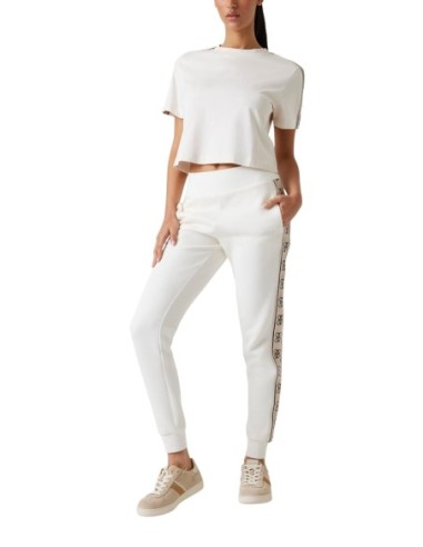 T-shirt femme Guess Active beige mono cotton