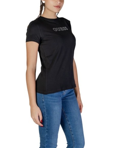 T-shirt femme Guess Active noir mono stretch