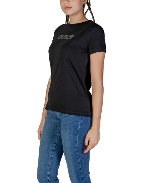 T-shirt femme Guess Active noir mono stretch