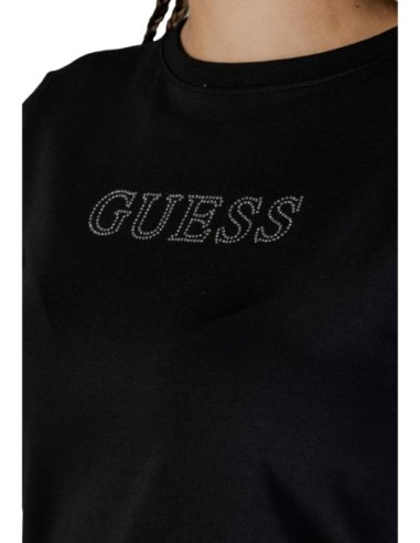 T-shirt femme Guess Active noir mono stretch