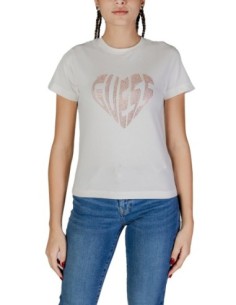 T-shirt femme Guess Active blanc imprimé sport