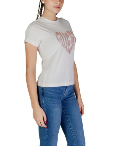 T-shirt femme Guess Active blanc imprimé sport