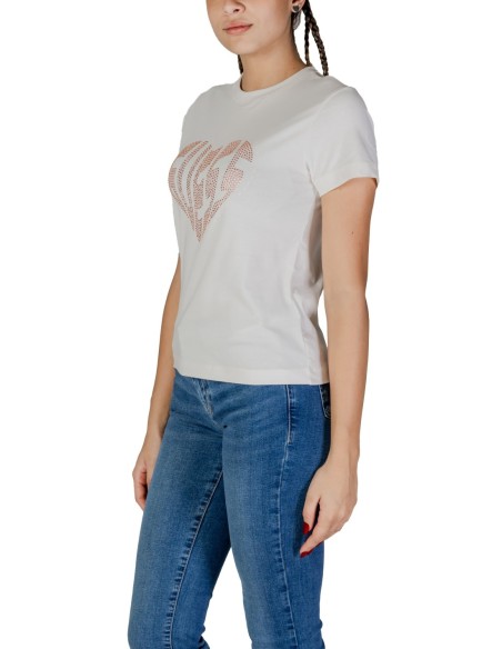 T-shirt femme Guess Active blanc imprimé sport