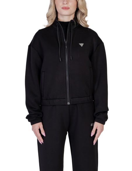 Sweat femme Guess Active noir zip viscose