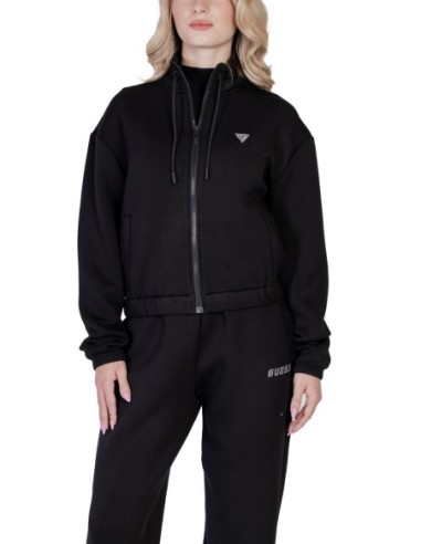 Sweat femme Guess Active noir zip viscose