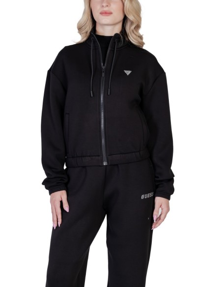 Sweat femme Guess Active noir zip viscose
