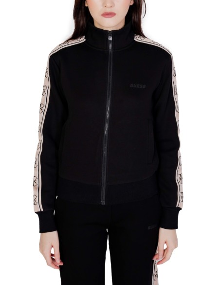 Sweat femme Guess Active noir zip cotton