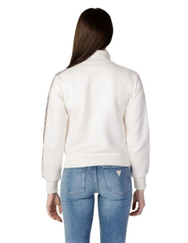 Sweat femme Guess Active blanc zip cotton