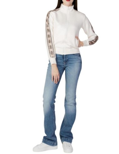 Sweat femme Guess Active blanc zip cotton