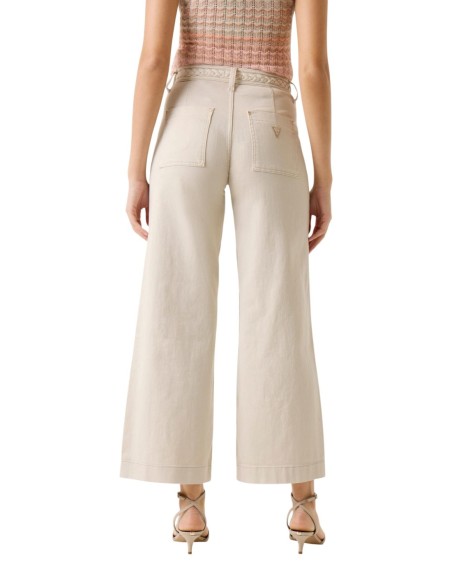 Pantalon femme Guess beige crop
