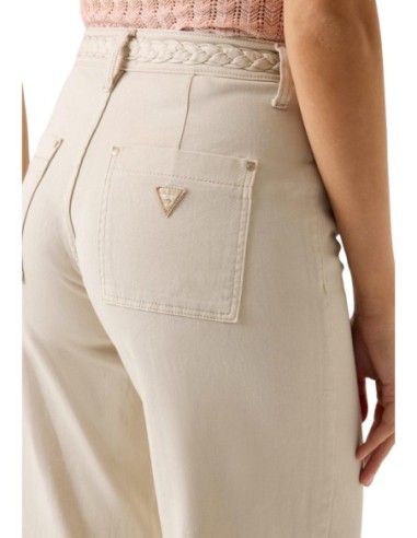 Pantalon femme Guess beige crop