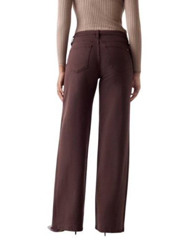 Pantalon femme Guess marron lyocell