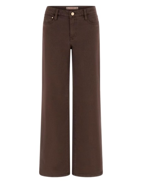 Pantalon femme Guess marron lyocell