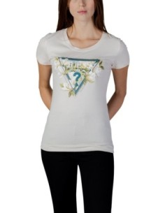 T-shirt femme Guess beige imprimé camelia