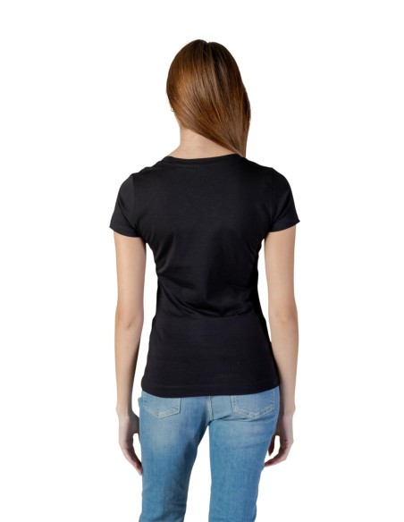 T-shirt femme Guess noir imprimé camelia
