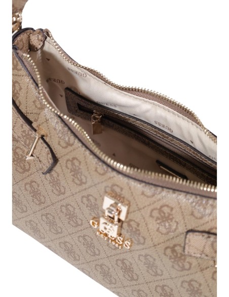 Sac femme Guess beige imprimé zip classic