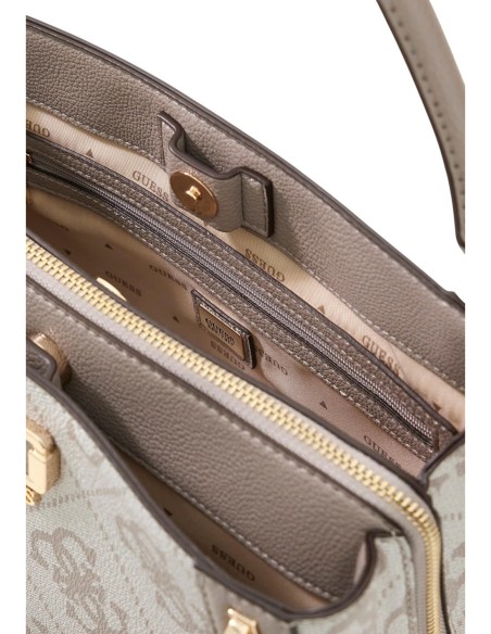Sac femme Guess beige imprimé multipocket