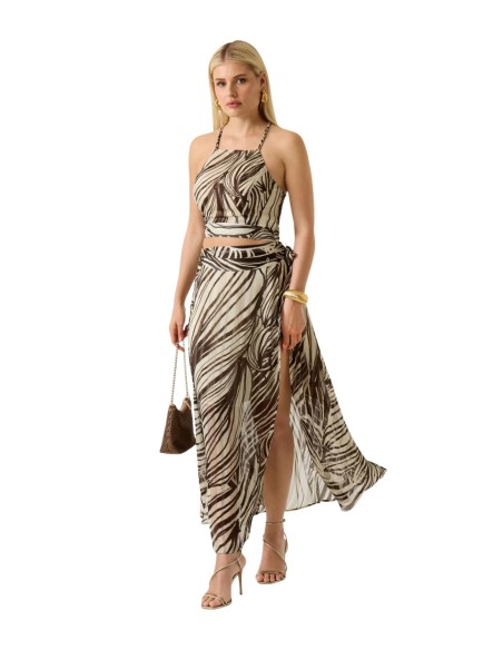 Jupe femme Guess marron imprimée