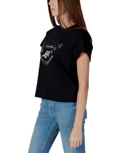 T‑shirt femme Guess noir imprimé