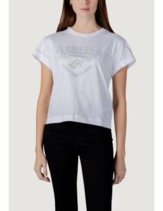 T-shirt femme Guess blanc imprimé stars