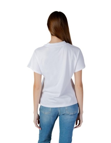 T-shirt femme Guess blanc imprimé popcorn